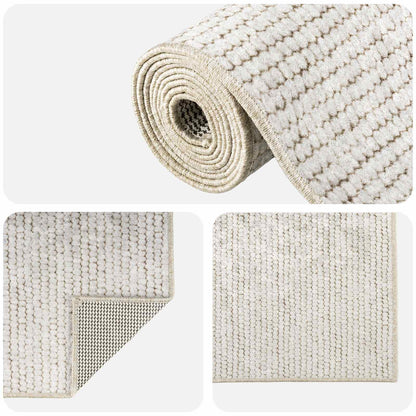 Vloerkleed Crèmekleurig 80 x 150 cm 100% Polyester 3 mm Wasbaar