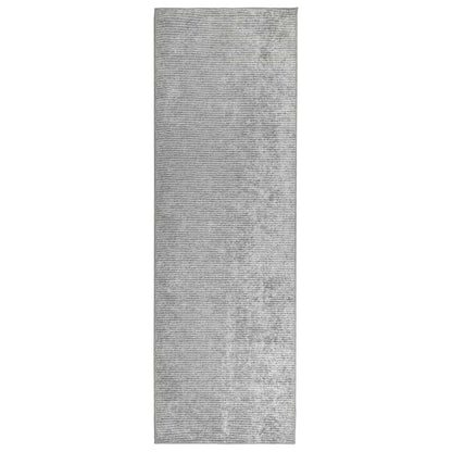 Vloerkleed Grijs 80 x 400 cm 100% Polyester 3 mm Wasbaar