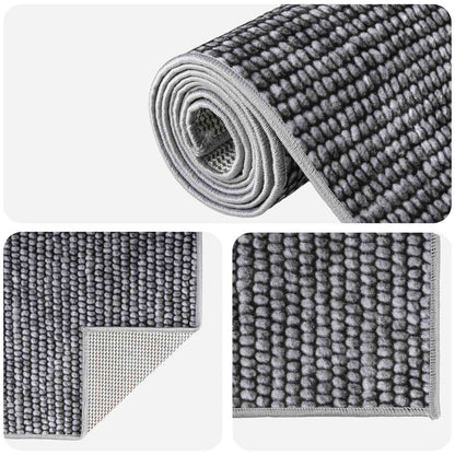Vloerkleed Antraciet 80 x 200 cm 100% Polyester 3 mm Wasbaar