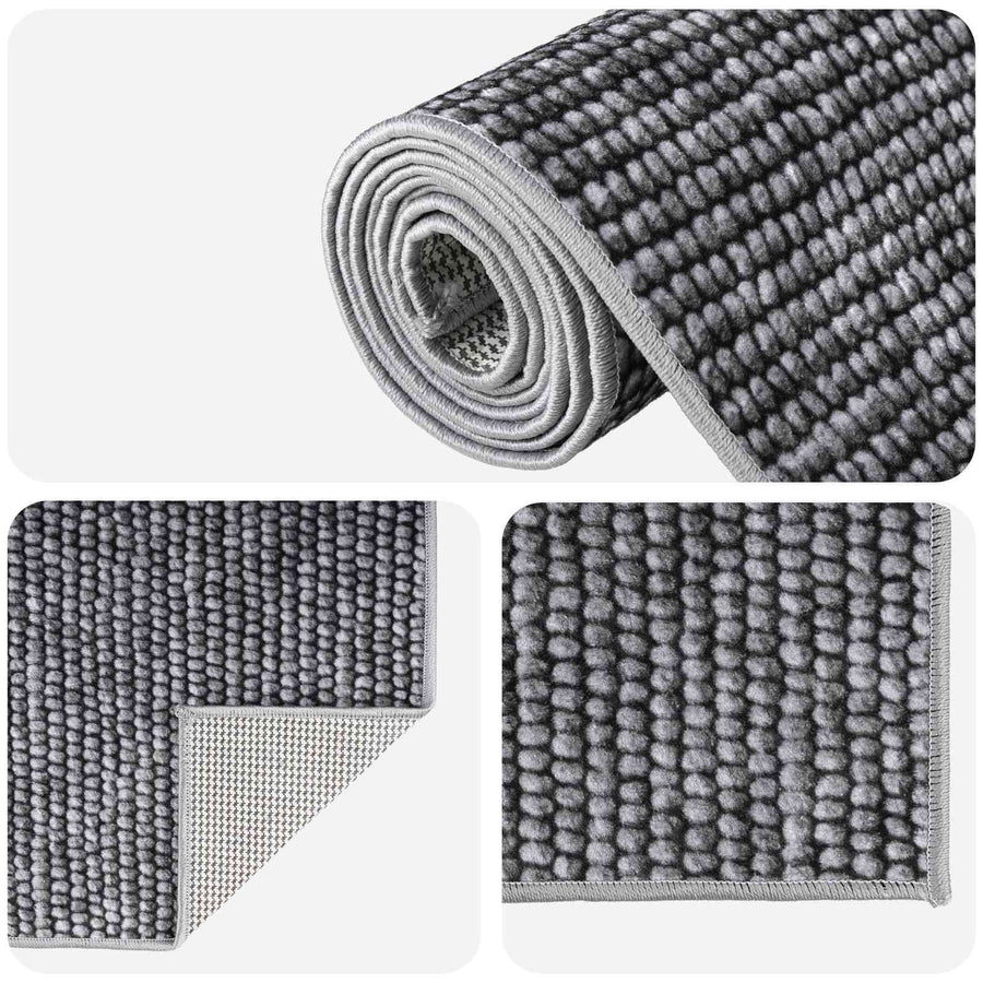 Vloerkleed Antraciet 80 x 200 cm 100% Polyester 3 mm Wasbaar