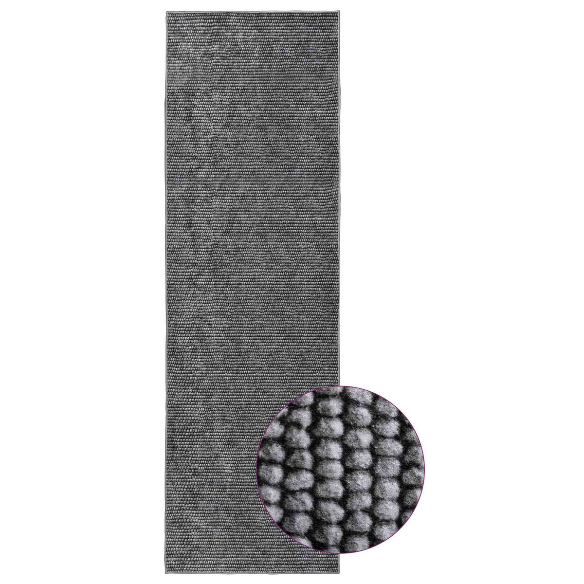 Vloerkleed Antraciet 80 x 200 cm 100% Polyester 3 mm Wasbaar