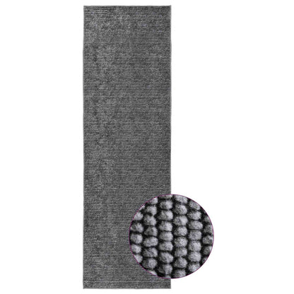 Vloerkleed Antraciet 80 x 200 cm 100% Polyester 3 mm Wasbaar