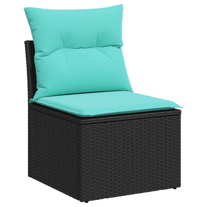 Bankstel 6 st 4-Aantal zitplaatsen Zwart en Blauw