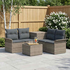 Modulair bankstel 4 zitplaatsen polyrattan grijs