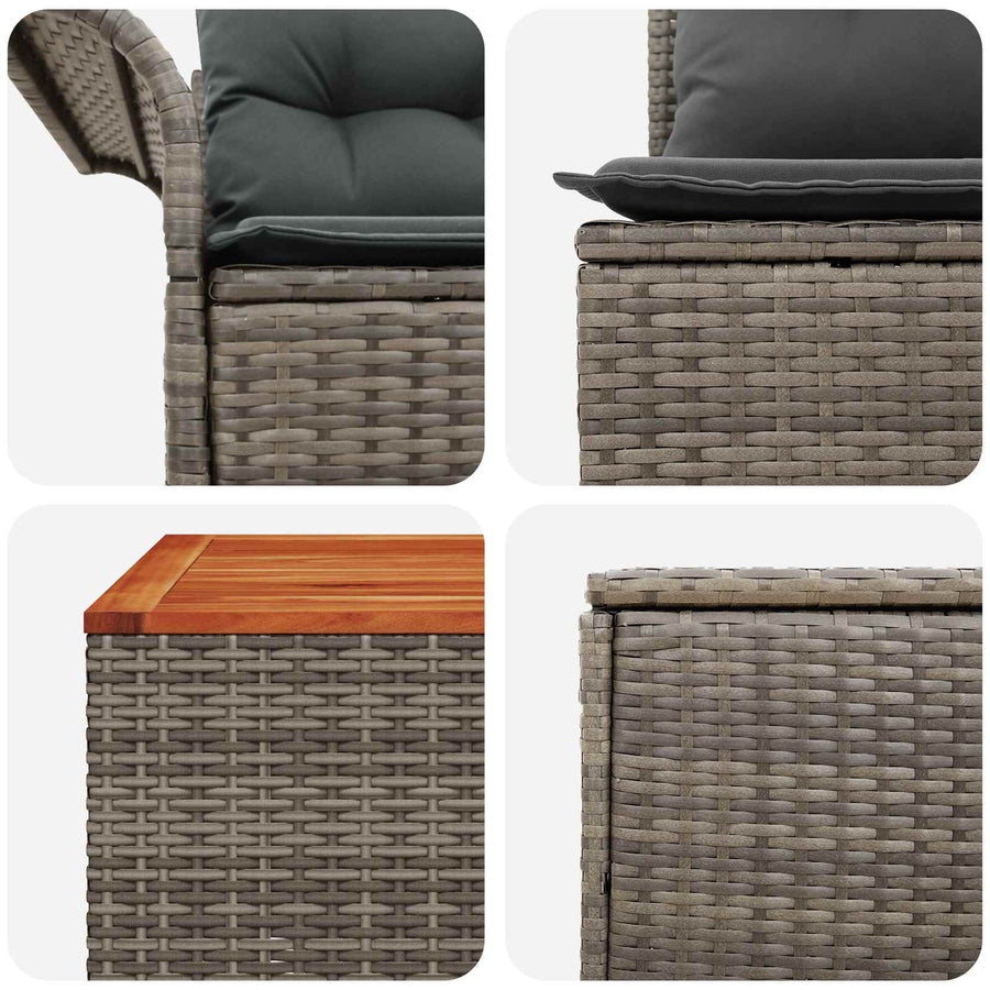 Bankstel 6 pcs 4-Aantal zitplaatsen Grijs en Donkergrijs