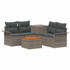 Modulaire bankstel 6 delen poly rattan grijs