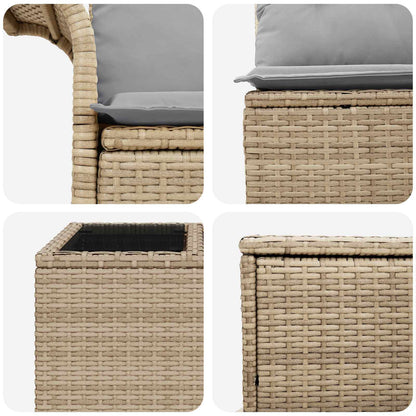 Bankstel 6 st 4-Aantal zitplaatsen Beige en Licht Grijs