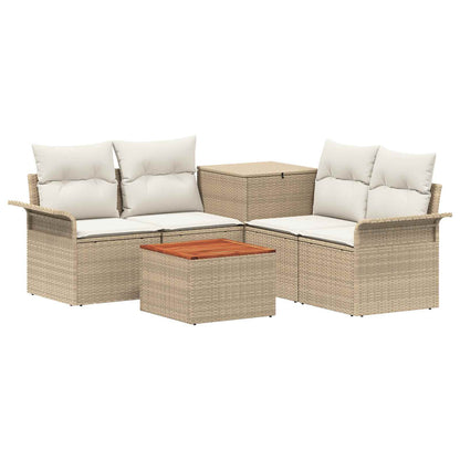 Bankstel 6 st 4-Aantal zitplaatsen Beige en Crème Wit