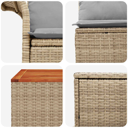 Bankstel 6 st 4-Aantal zitplaatsen Beige en Licht Grijs