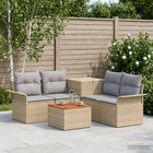 Loungeset 4 zitplaatsen beige licht grijs