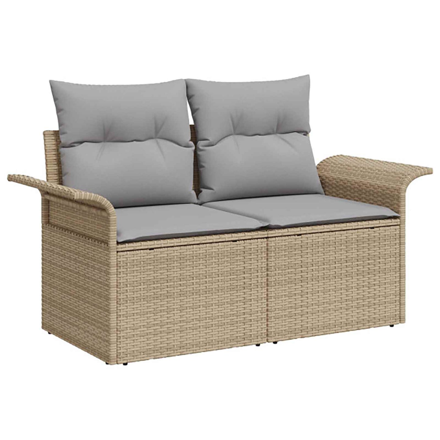 Bankstel 6 st 4-Aantal zitplaatsen Beige en Licht Grijs