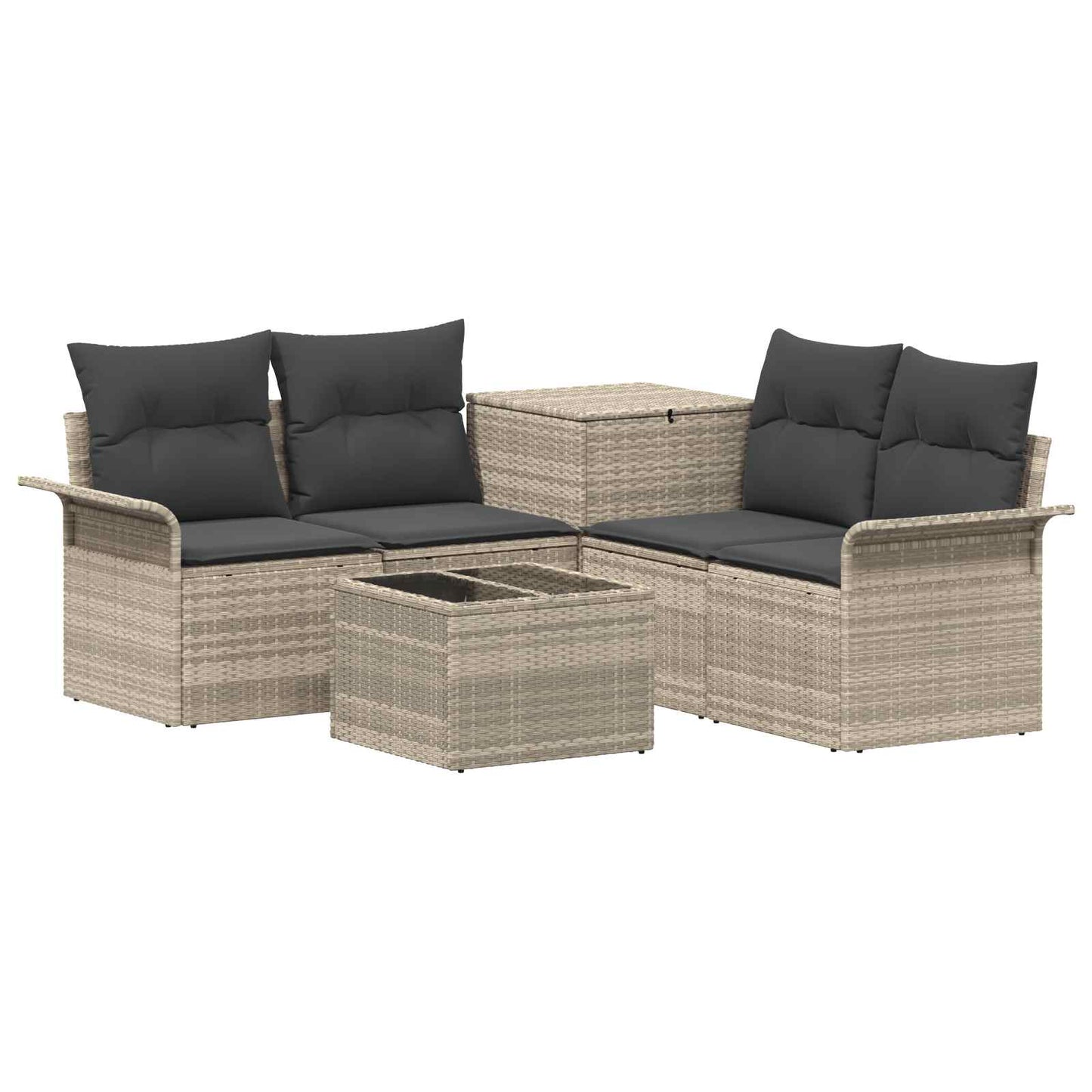 Bankstel 6 st 4-Aantal zitplaatsen Licht Grijs en Donker Grijs