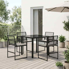 Tuin eettafelset 5 pcs Zwart poly rattan
