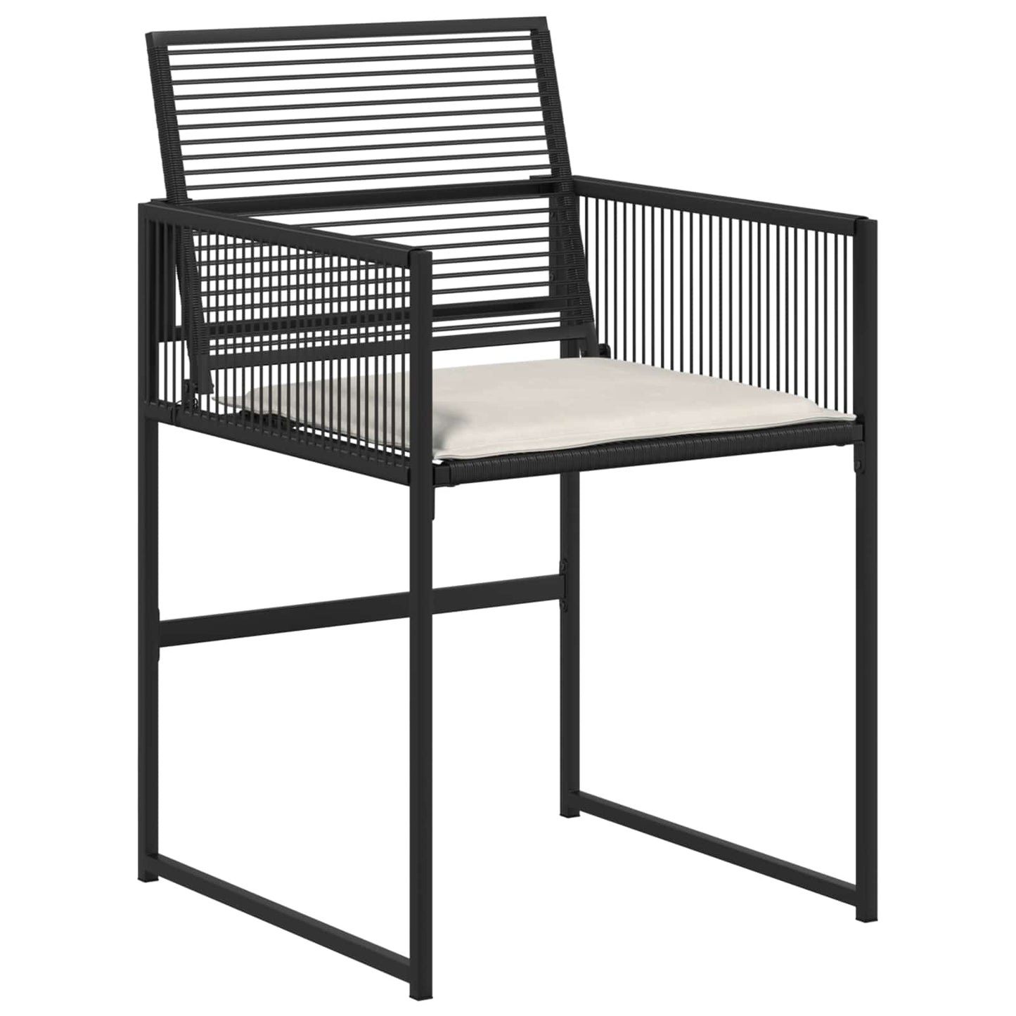 Tuin eettafelset 5 pcs Zwart poly rattan