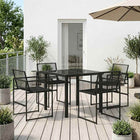 Tuin eettafelset 4 personen poly rattan zwart