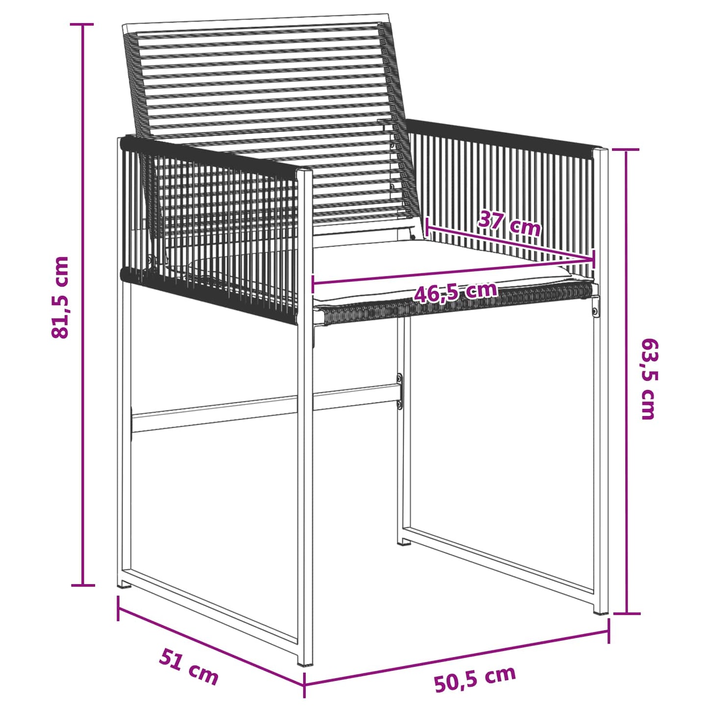 Tuin eettafelset 5 pcs Zwart poly rattan
