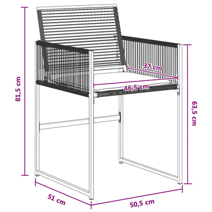 Tuin eettafelset 5 pcs Zwart poly rattan