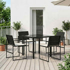 Tuin eettafelset poly rattan 4 personen zwart crème