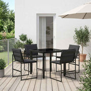 Eettafelset tuin 5-delig 80x80x73 cm zwart