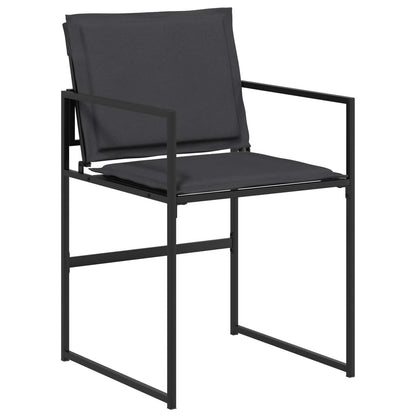 Tuin eettafelset 5 pcs Zwart en Donkergrijs 80 x 80 x 73 cm