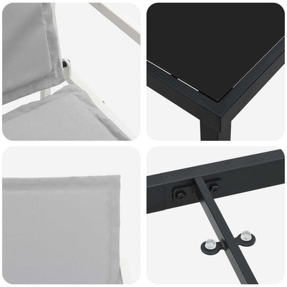 Tuin eettafelset 5 pcs Wit en Lichtgrijs 80 x 80 x 73 cm