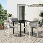 Tuin eettafelset 4 personen 80x80x73 cm wit lichtgrijs