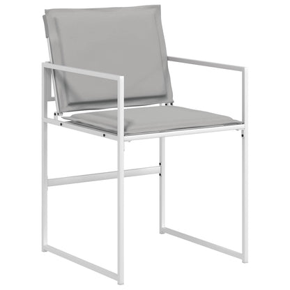 Tuin eettafelset 5 pcs Wit en Lichtgrijs 80 x 80 x 73 cm