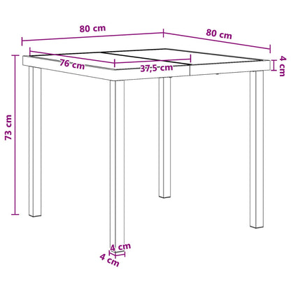 Tuin eettafelset 5 pcs Wit en Lichtgrijs 80 x 80 x 73 cm