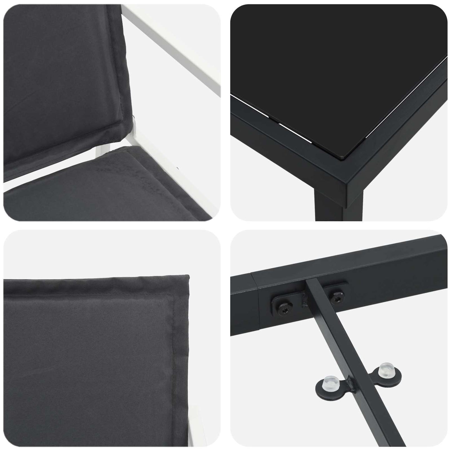 Tuin eettafelset 5 pcs Wit en antracietkleurig 80 x 80 x 73 cm