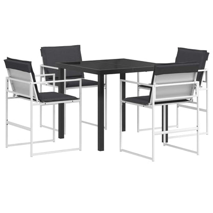 Tuin eettafelset 5 pcs Wit en antracietkleurig 80 x 80 x 73 cm