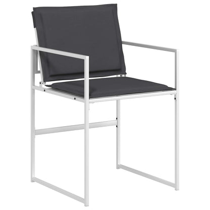 Tuin eettafelset 5 pcs Wit en antracietkleurig 80 x 80 x 73 cm