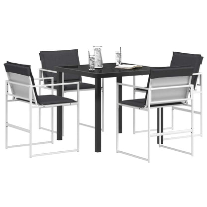 Tuin eettafelset 5 pcs Wit en antracietkleurig 80 x 80 x 73 cm