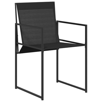 Tuin eettafelset 5 pcs Zwart Textilene en staal