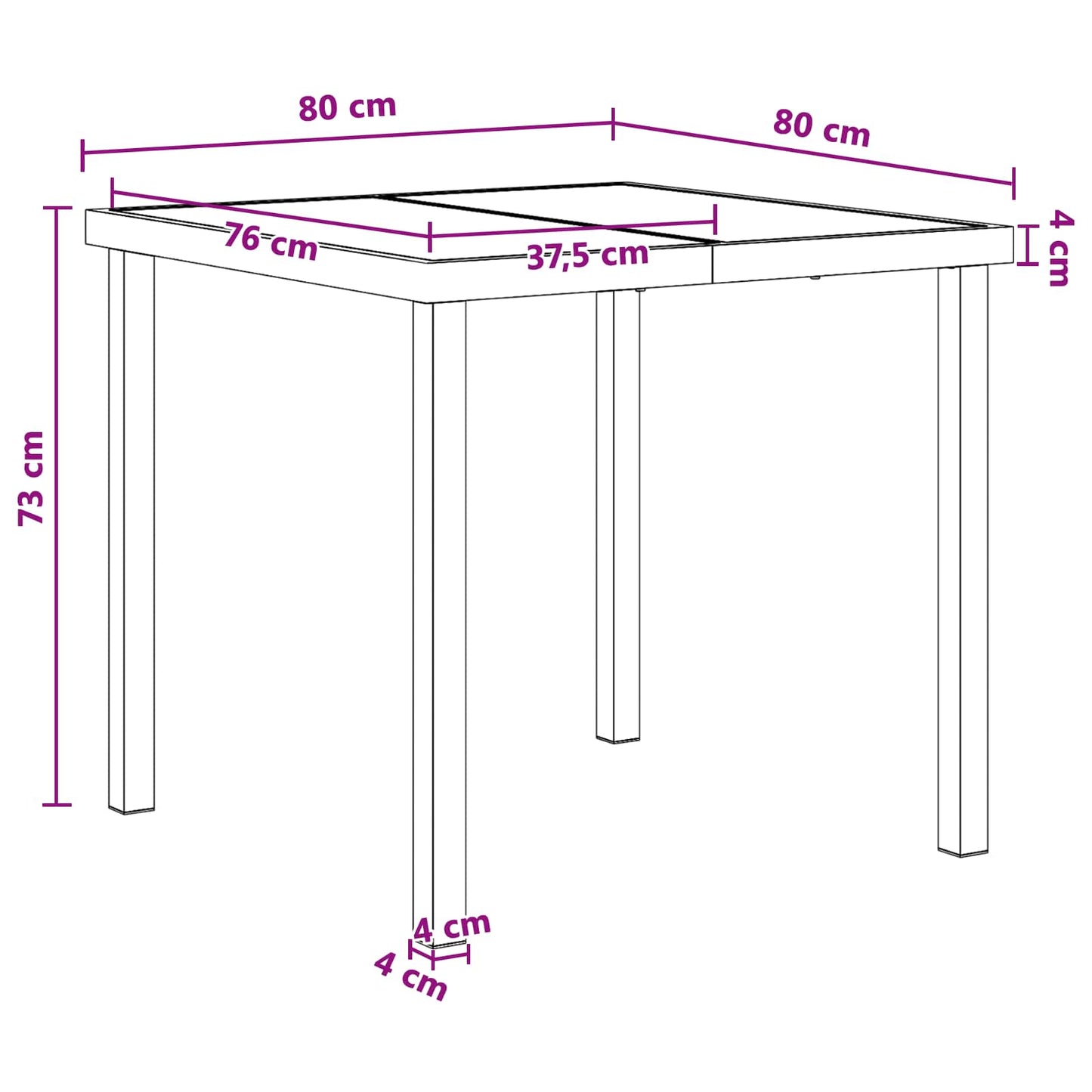 Tuin eettafelset 5 pcs Zwart Textilene en staal