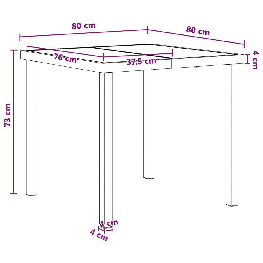 Tuin eettafelset 5 pcs Zwart Textilene en staal