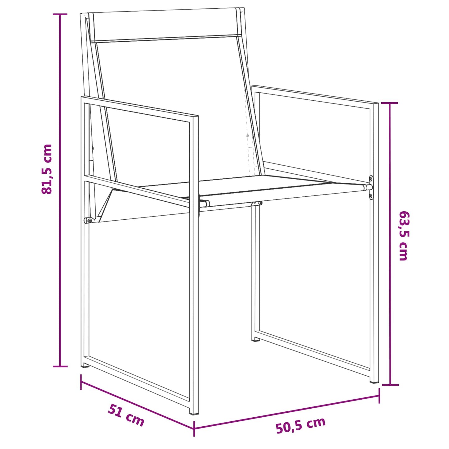 Tuin eettafelset 5 pcs Zwart Textilene en staal