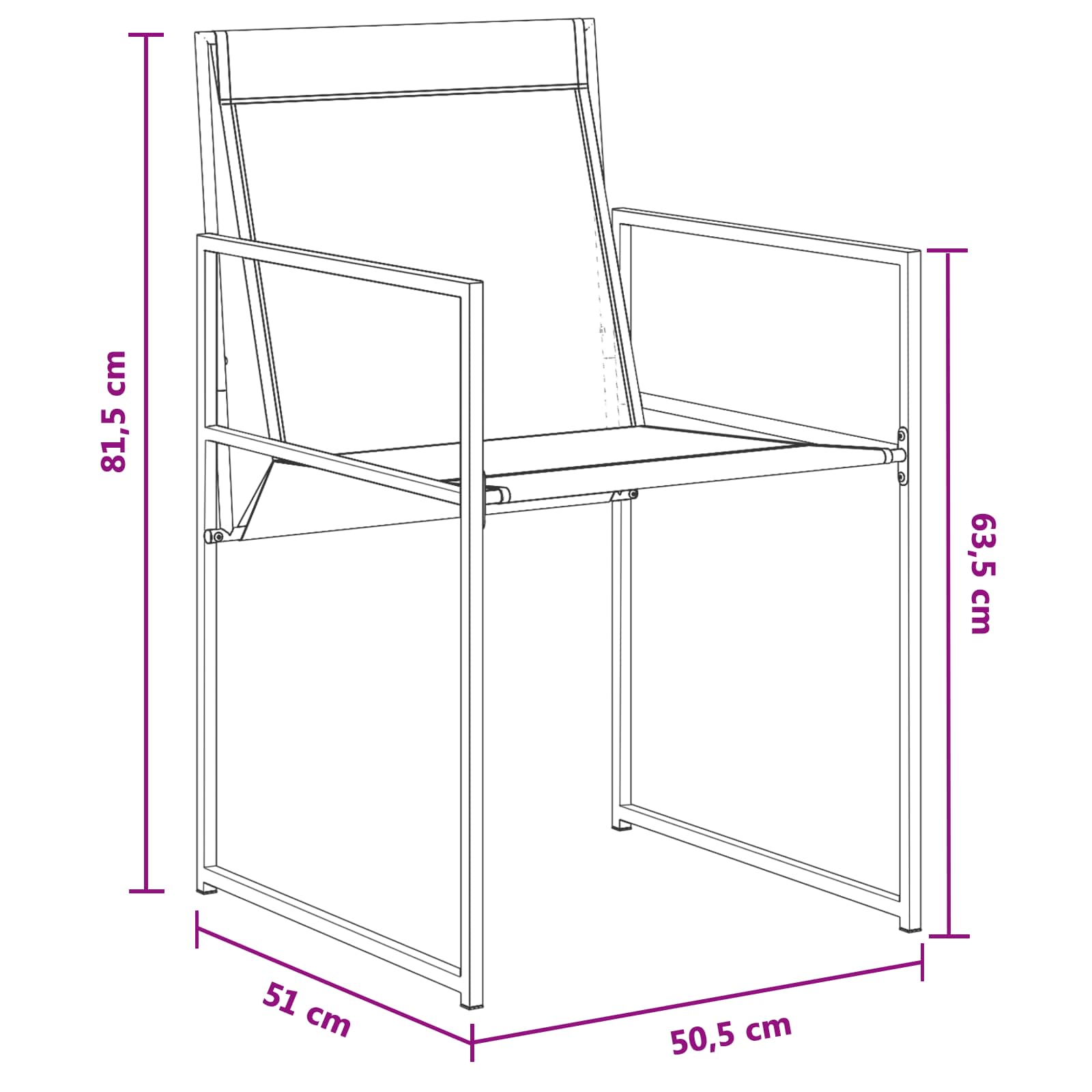 Tuin eettafelset 5 pcs Zwart Textilene en staal