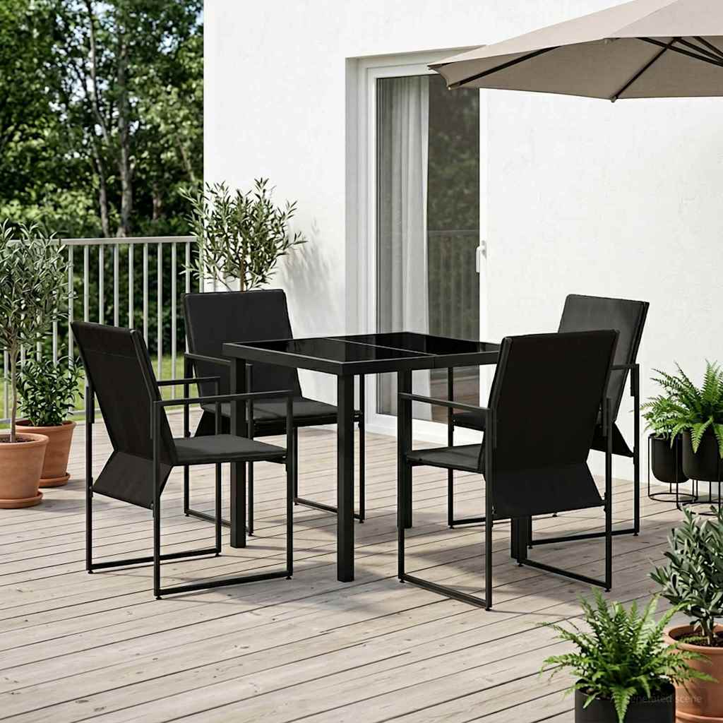 Tuin eettafelset 5 pcs Zwart en Anthraciet 80 x 80 x 73 cm