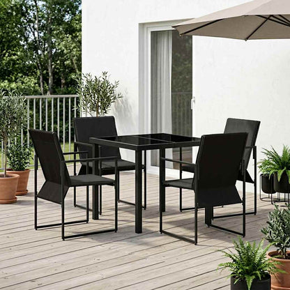 Tuin eettafelset 5 pcs Zwart en Anthraciet 80 x 80 x 73 cm