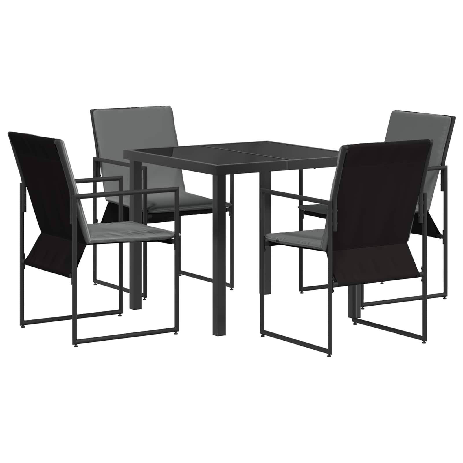 Tuin eettafelset 5 pcs Zwart en Anthraciet 80 x 80 x 73 cm