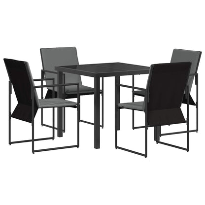Tuin eettafelset 5 pcs Zwart en Anthraciet 80 x 80 x 73 cm