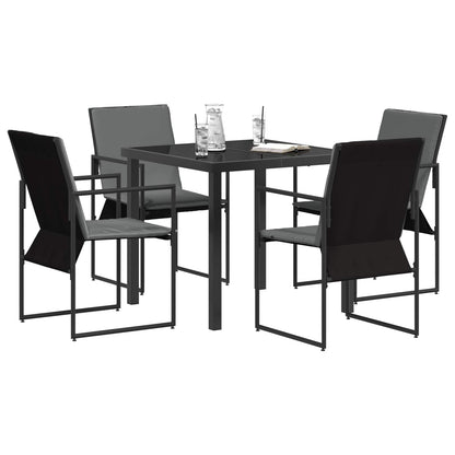 Tuin eettafelset 5 pcs Zwart en Anthraciet 80 x 80 x 73 cm