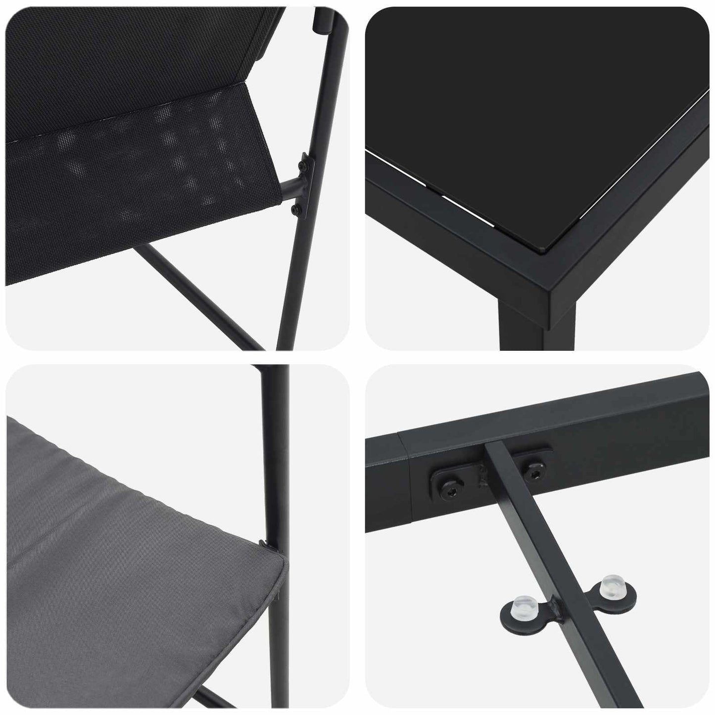 Tuin eettafelset 5 pcs Zwart en Anthraciet 140 x 70 x 73 cm