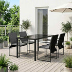 Garden Dining Set 5 pcs Black and Anthracite 140 x 70 x 73 cm