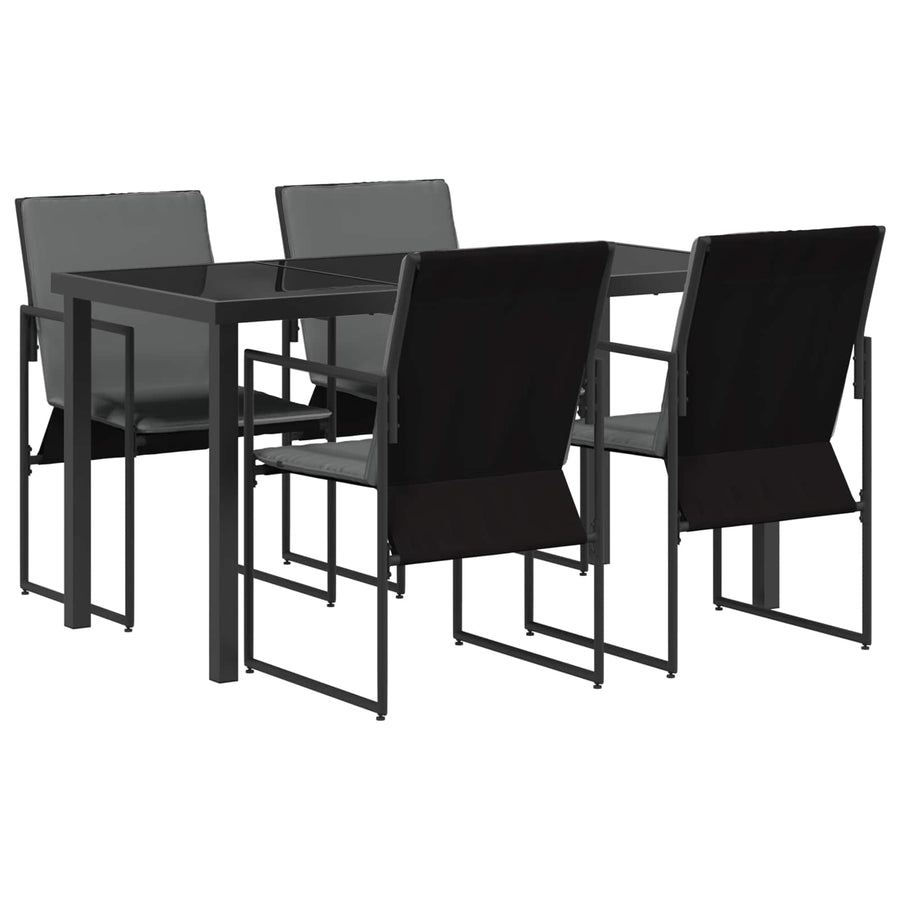 Tuin eettafelset 5 pcs Zwart en Anthraciet 140 x 70 x 73 cm