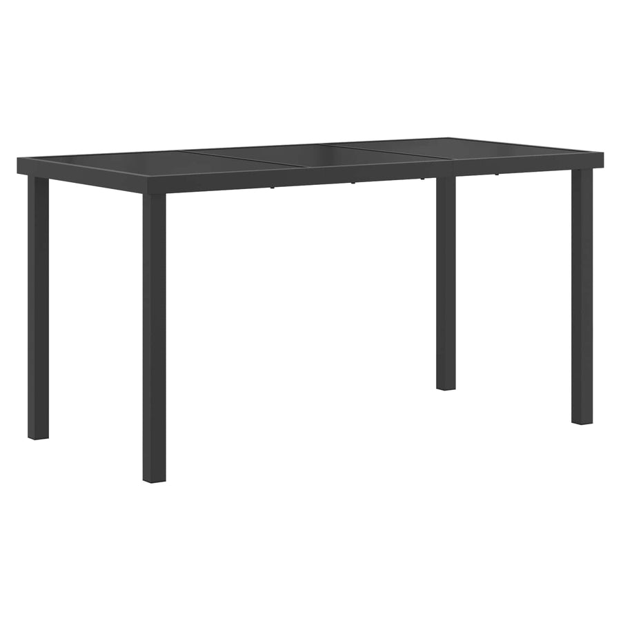 Tuin eettafelset 5 pcs Zwart en Anthraciet 140 x 70 x 73 cm