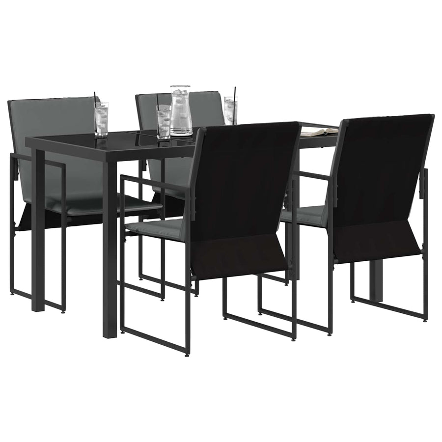 Tuin eettafelset 5 pcs Zwart en Anthraciet 140 x 70 x 73 cm
