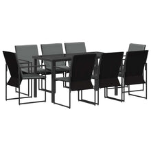 Tuin eettafelset 9 pcs Zwart en Anthraciet 160 x 80 x 73 cm