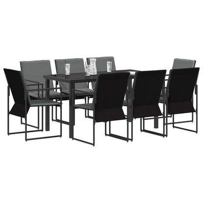 Tuin eettafelset 9 pcs Zwart en Anthraciet 160 x 80 x 73 cm