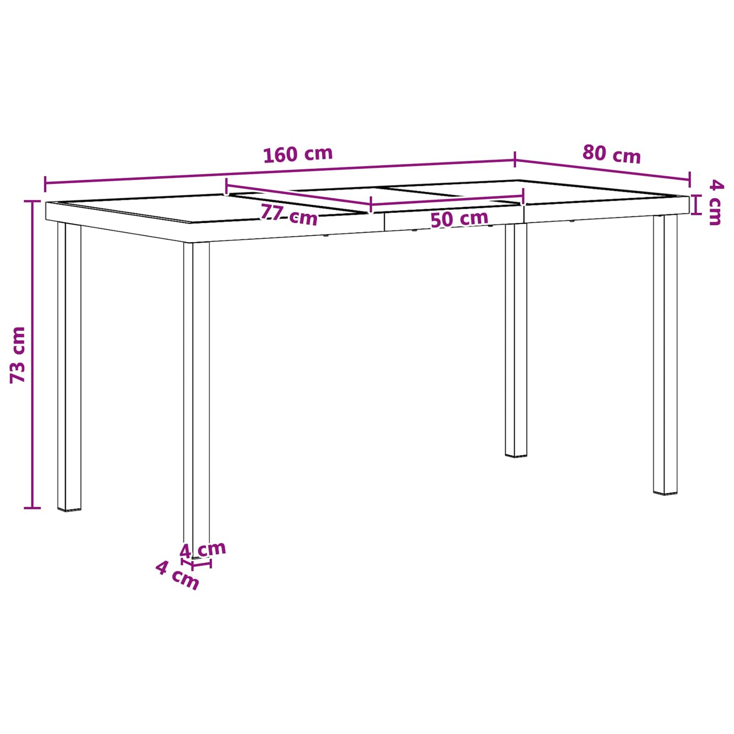 Tuin eettafelset 9 pcs Zwart en Anthraciet 160 x 80 x 73 cm